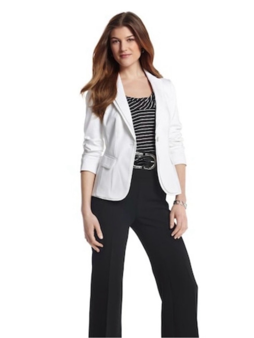White House Black Market White Tailored Single-Button Blazer